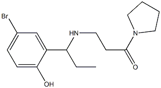 3-{[1-(5-bromo-2-hydroxyphenyl)propyl]amino}-1-(pyrrolidin-1-yl)propan-1-one Struktur