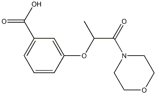 3-{[1-(morpholin-4-yl)-1-oxopropan-2-yl]oxy}benzoic acid Struktur