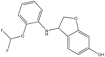 3-{[2-(difluoromethoxy)phenyl]amino}-2,3-dihydro-1-benzofuran-6-ol Struktur