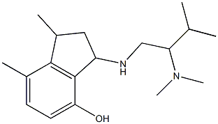 3-{[2-(dimethylamino)-3-methylbutyl]amino}-1,7-dimethyl-2,3-dihydro-1H-inden-4-ol Struktur