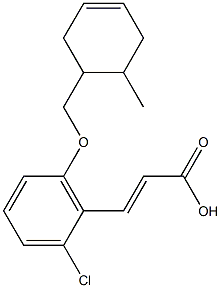 3-{2-chloro-6-[(6-methylcyclohex-3-en-1-yl)methoxy]phenyl}prop-2-enoic acid Struktur