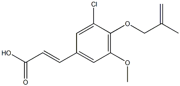 3-{3-chloro-5-methoxy-4-[(2-methylprop-2-en-1-yl)oxy]phenyl}prop-2-enoic acid Struktur