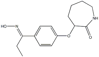 3-{4-[1-(hydroxyimino)propyl]phenoxy}azepan-2-one Struktur