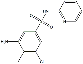 3-amino-5-chloro-4-methyl-N-(pyridin-2-yl)benzene-1-sulfonamide Struktur