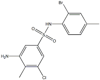 3-amino-N-(2-bromo-4-methylphenyl)-5-chloro-4-methylbenzene-1-sulfonamide Struktur