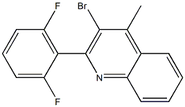 3-bromo-2-(2,6-difluorophenyl)-4-methylquinoline Struktur