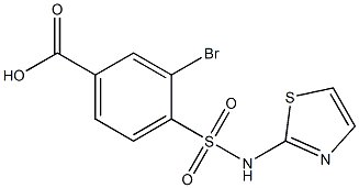 3-bromo-4-(1,3-thiazol-2-ylsulfamoyl)benzoic acid Struktur