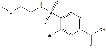 3-bromo-4-[(1-methoxypropan-2-yl)sulfamoyl]benzoic acid Struktur