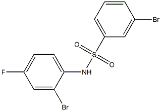 3-bromo-N-(2-bromo-4-fluorophenyl)benzene-1-sulfonamide Struktur