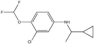 3-chloro-N-(1-cyclopropylethyl)-4-(difluoromethoxy)aniline Struktur