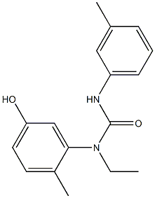 3-ethyl-3-(5-hydroxy-2-methylphenyl)-1-(3-methylphenyl)urea Struktur