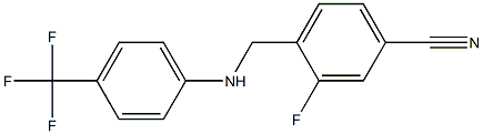 3-fluoro-4-({[4-(trifluoromethyl)phenyl]amino}methyl)benzonitrile Struktur