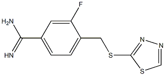 3-fluoro-4-[(1,3,4-thiadiazol-2-ylsulfanyl)methyl]benzene-1-carboximidamide Struktur