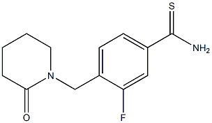 3-fluoro-4-[(2-oxopiperidin-1-yl)methyl]benzene-1-carbothioamide Struktur