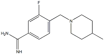 3-fluoro-4-[(4-methylpiperidin-1-yl)methyl]benzenecarboximidamide Struktur