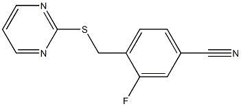 3-fluoro-4-[(pyrimidin-2-ylsulfanyl)methyl]benzonitrile Struktur