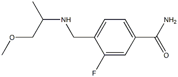 3-fluoro-4-{[(1-methoxypropan-2-yl)amino]methyl}benzamide Struktur