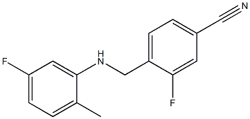 3-fluoro-4-{[(5-fluoro-2-methylphenyl)amino]methyl}benzonitrile Struktur