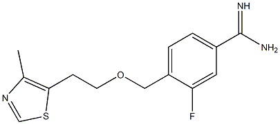 3-fluoro-4-{[2-(4-methyl-1,3-thiazol-5-yl)ethoxy]methyl}benzenecarboximidamide Struktur