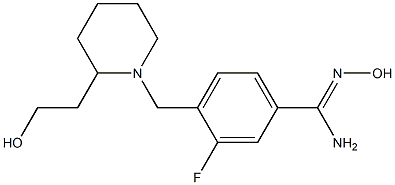 3-fluoro-N'-hydroxy-4-{[2-(2-hydroxyethyl)piperidin-1-yl]methyl}benzenecarboximidamide Struktur