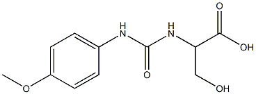 3-hydroxy-2-({[(4-methoxyphenyl)amino]carbonyl}amino)propanoic acid Struktur