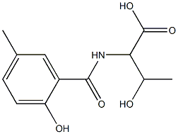 3-hydroxy-2-[(2-hydroxy-5-methylphenyl)formamido]butanoic acid Struktur