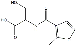 3-hydroxy-2-[(2-methyl-3-furoyl)amino]propanoic acid Struktur