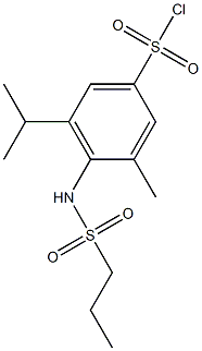 3-methyl-5-(propan-2-yl)-4-(propane-1-sulfonamido)benzene-1-sulfonyl chloride Struktur