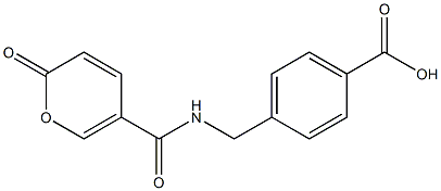 4-({[(2-oxo-2H-pyran-5-yl)carbonyl]amino}methyl)benzoic acid Struktur