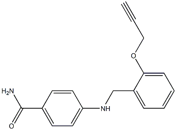 4-({[2-(prop-2-yn-1-yloxy)phenyl]methyl}amino)benzamide Struktur