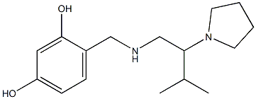 4-({[3-methyl-2-(pyrrolidin-1-yl)butyl]amino}methyl)benzene-1,3-diol Struktur