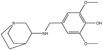 4-({1-azabicyclo[2.2.2]octan-3-ylamino}methyl)-2,6-dimethoxyphenol Struktur