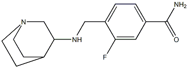 4-({1-azabicyclo[2.2.2]octan-3-ylamino}methyl)-3-fluorobenzamide Struktur