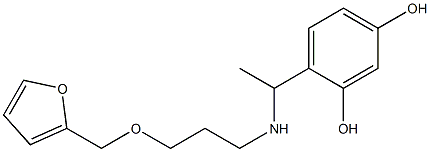 4-(1-{[3-(furan-2-ylmethoxy)propyl]amino}ethyl)benzene-1,3-diol Struktur