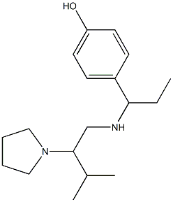 4-(1-{[3-methyl-2-(pyrrolidin-1-yl)butyl]amino}propyl)phenol Struktur