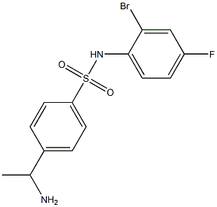 4-(1-aminoethyl)-N-(2-bromo-4-fluorophenyl)benzene-1-sulfonamide Struktur