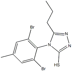 4-(2,6-dibromo-4-methylphenyl)-5-propyl-4H-1,2,4-triazole-3-thiol Struktur