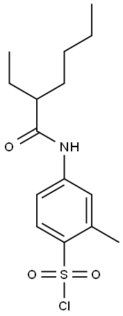 4-(2-ethylhexanamido)-2-methylbenzene-1-sulfonyl chloride Struktur