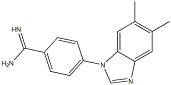 4-(5,6-dimethyl-1H-1,3-benzodiazol-1-yl)benzene-1-carboximidamide Struktur