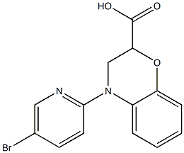 4-(5-bromopyridin-2-yl)-3,4-dihydro-2H-1,4-benzoxazine-2-carboxylic acid Struktur