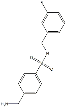 4-(aminomethyl)-N-[(3-fluorophenyl)methyl]-N-methylbenzene-1-sulfonamide Struktur