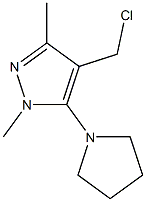 4-(chloromethyl)-1,3-dimethyl-5-(pyrrolidin-1-yl)-1H-pyrazole Struktur