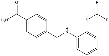 4-[({2-[(difluoromethyl)sulfanyl]phenyl}amino)methyl]benzamide Struktur