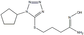 4-[(1-cyclopentyl-1H-1,2,3,4-tetrazol-5-yl)sulfanyl]-N'-hydroxybutanimidamide Struktur