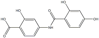 4-[(2,4-dihydroxybenzoyl)amino]-2-hydroxybenzoic acid Struktur