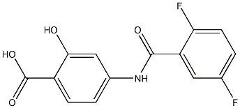 4-[(2,5-difluorobenzoyl)amino]-2-hydroxybenzoic acid Struktur