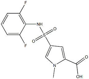 4-[(2,6-difluorophenyl)sulfamoyl]-1-methyl-1H-pyrrole-2-carboxylic acid Struktur