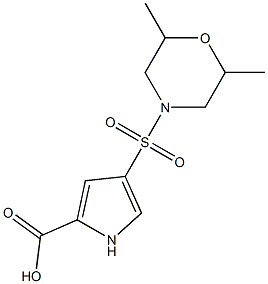 4-[(2,6-dimethylmorpholin-4-yl)sulfonyl]-1H-pyrrole-2-carboxylic acid Struktur