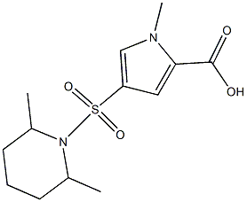 4-[(2,6-dimethylpiperidine-1-)sulfonyl]-1-methyl-1H-pyrrole-2-carboxylic acid Struktur