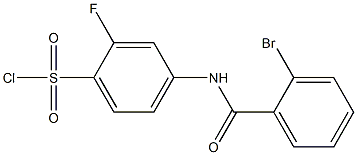 4-[(2-bromobenzene)amido]-2-fluorobenzene-1-sulfonyl chloride Struktur